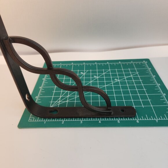 Decorative Bronze Steel Shelf Brackets Set Of 2 - Curved Spiral Design - 6"x6"x1 - Picture 6 of 6